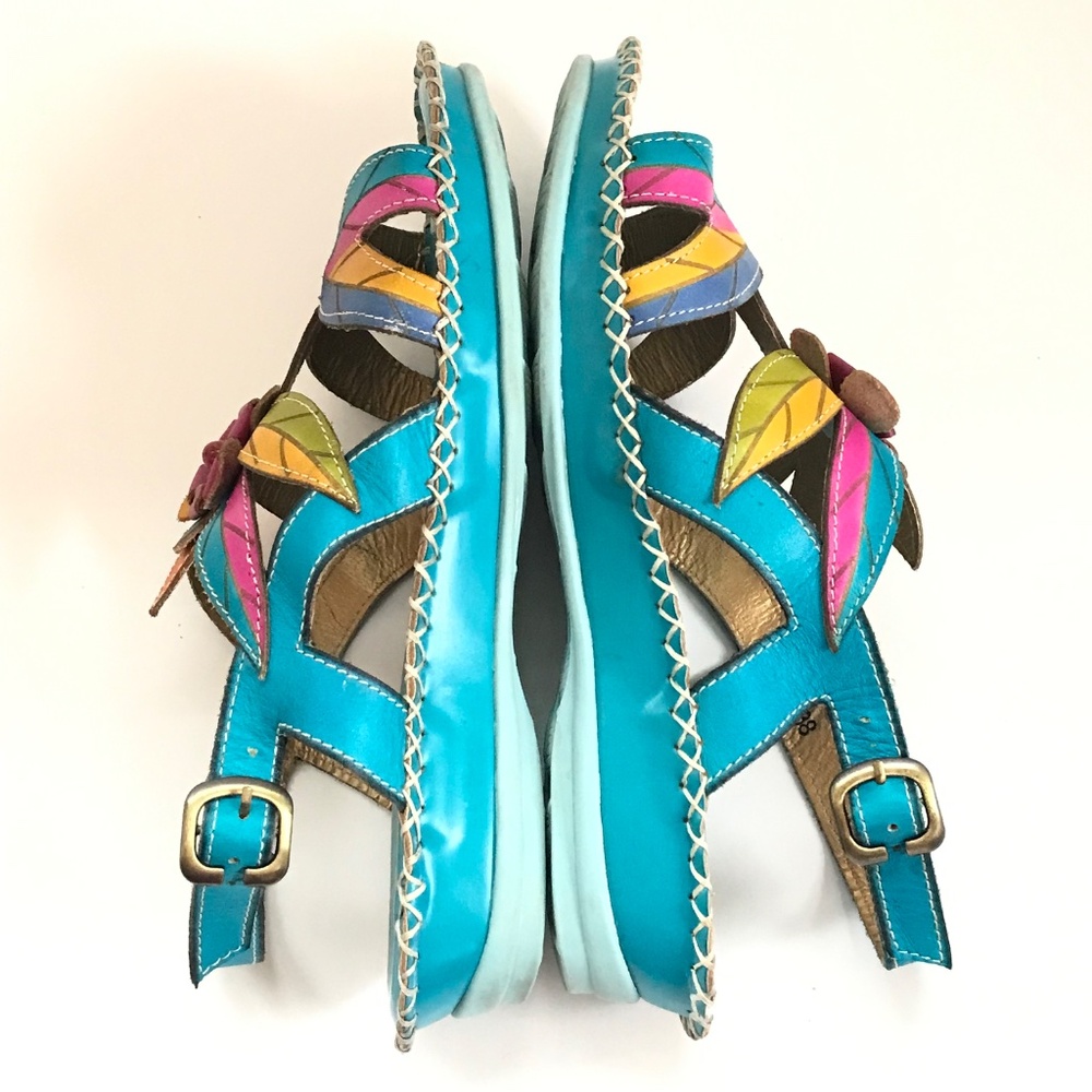 SOCOFY Flower Sandals Leather Bohemian Women’s Size 7 - Picture 13 of 16